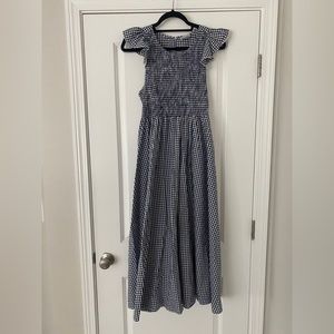 Nom Maternity Women’s Harper Smocked Dress- Navy Gingham, size M